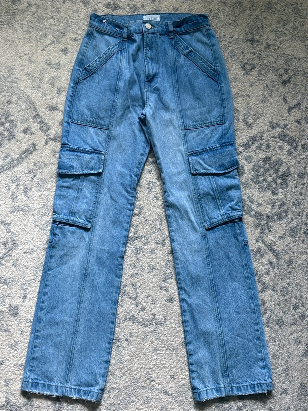 FRAME Denim Straight-Leg Cargo Jeans